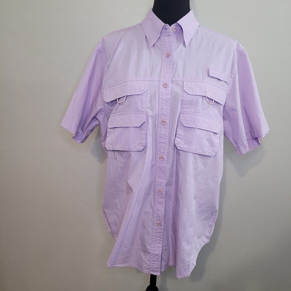 World Wide Sportsman Women's NWT Short Sleeve Button Up Vented Shirt  Medium - Picture 1 of 11